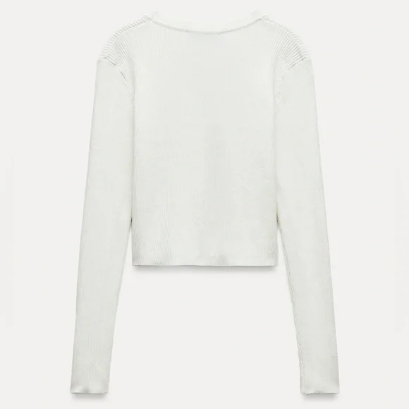 BNWOT Zara Knit Sweater with Metallic Accents - Picture 4 of 5